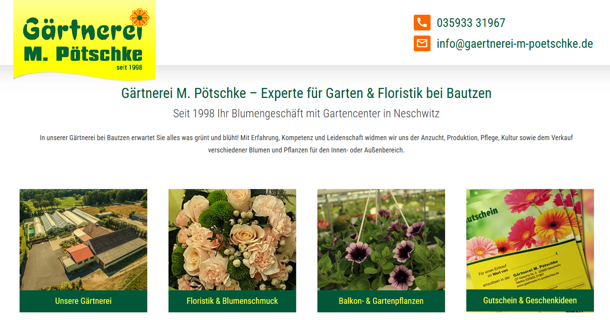 Gärtnerei M. Pötschke Neschwitz Gärtner Bautzen